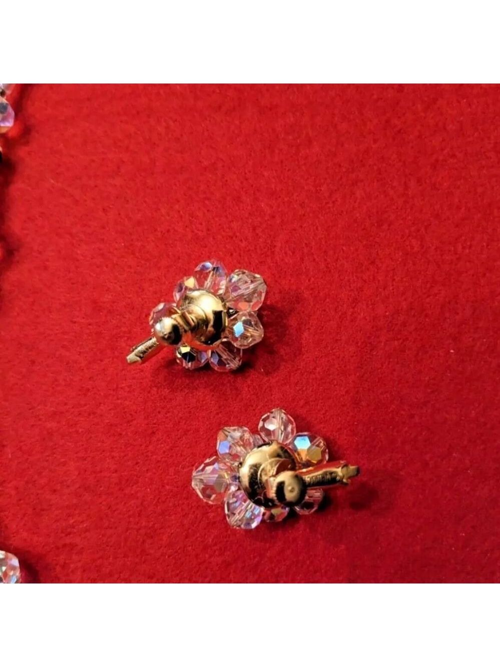Vintage Vendome Aurora Borealis Crystal Necklace and Earring Set - Picture 2 of 5